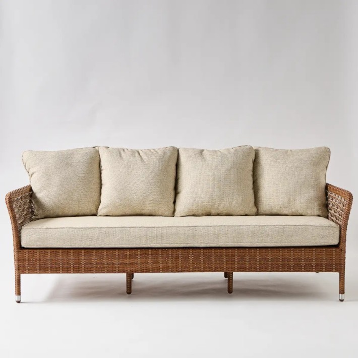 Front view resin garden sofa ANTIBES LATERITE