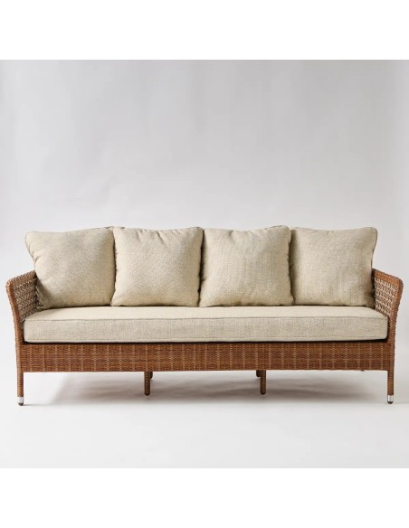 Front view resin garden sofa ANTIBES LATERITE