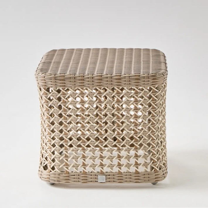 Front view square resin coffee table ANTIBES RECIF