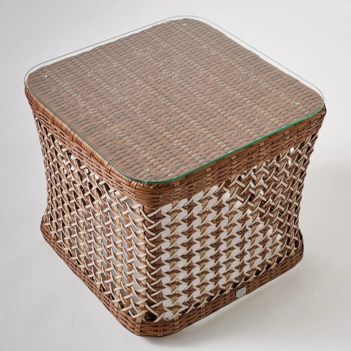 Glass option for ANTIBES LETERITE square coffee table