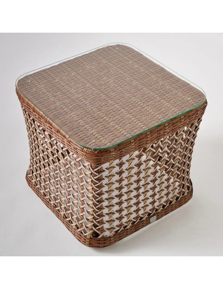 Glass option for ANTIBES LETERITE square coffee table