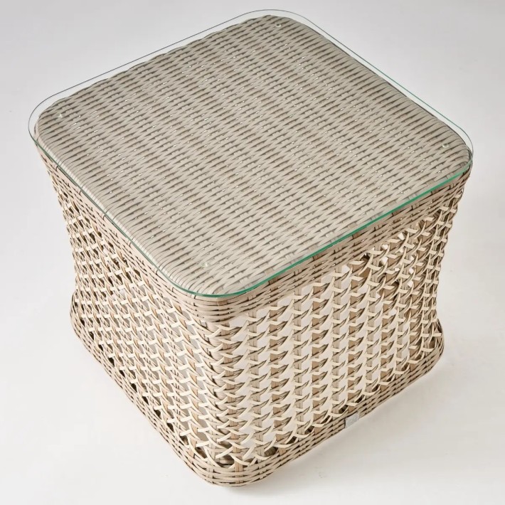 Glass option for ANTIBES RECIF square coffee table