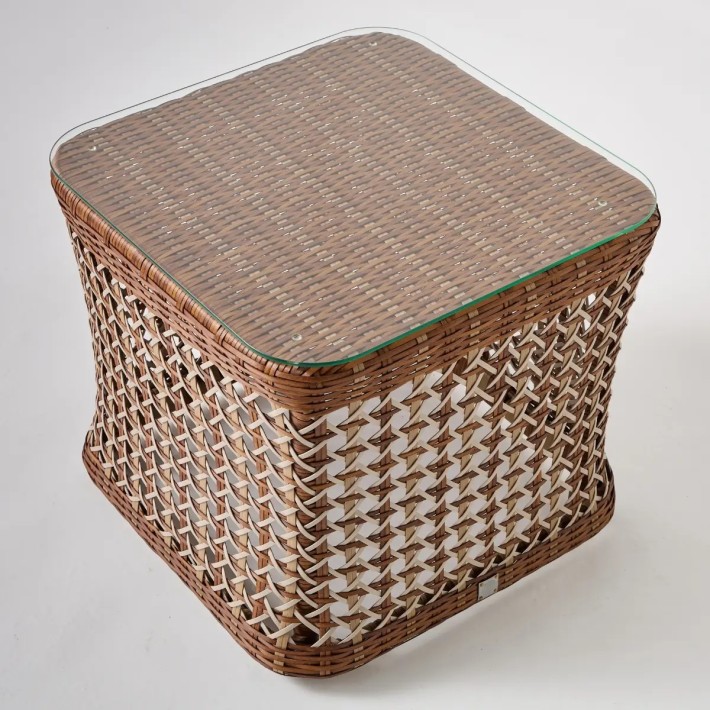 Glass option for ANTIBES LATERITE square coffee table