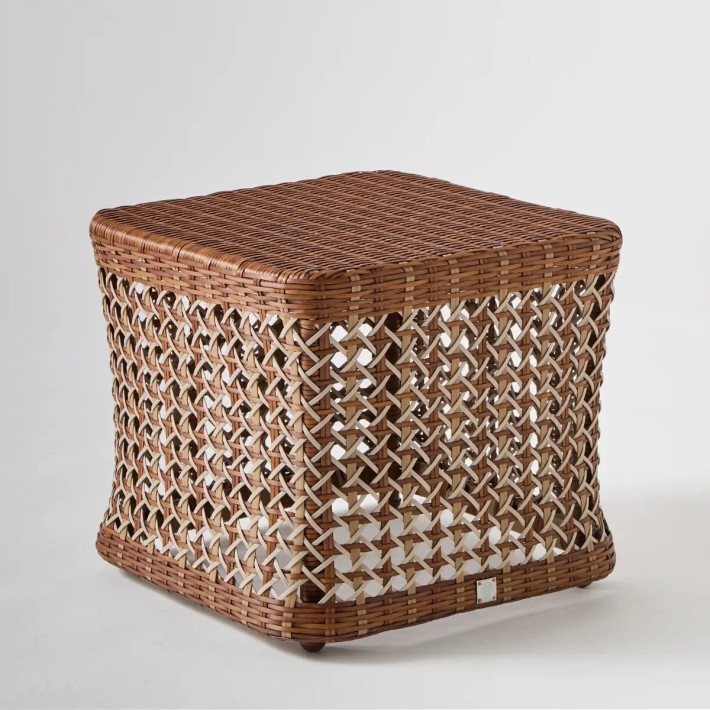 Square resin garden coffee table ANTIBES LATERITE