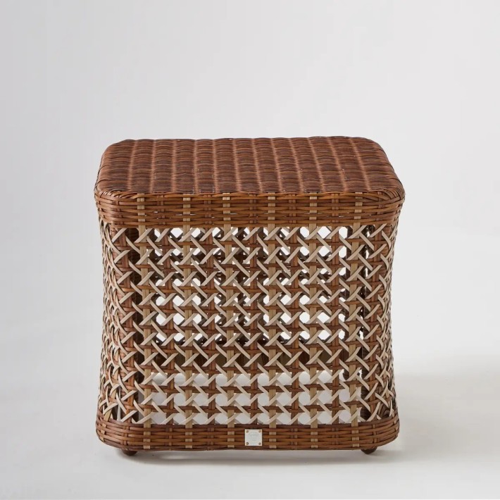 Square coffee table in woven resin 3 colours ANTIBES LATERITE