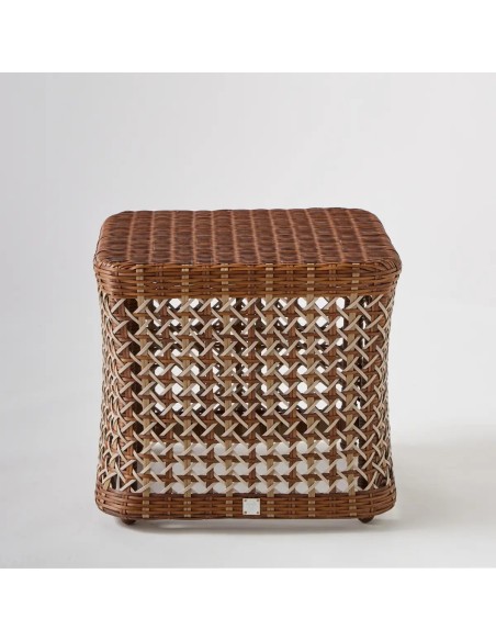 Square coffee table in woven resin 3 colours ANTIBES LATERITE