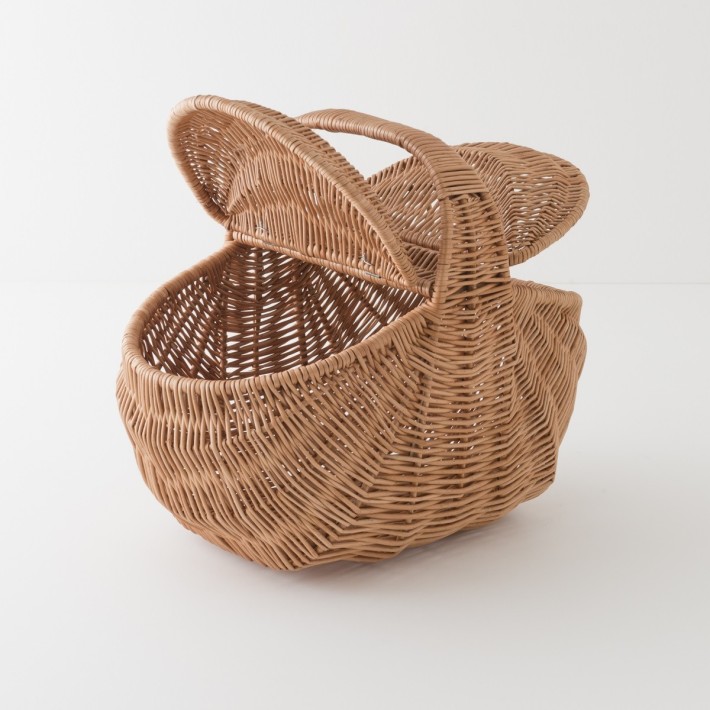 Panier pique-nique bombé en osier naturel