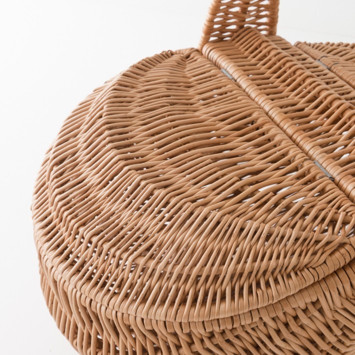 Panier pique-nique bombé en osier naturel