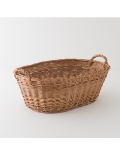 Oval willow laundry basket