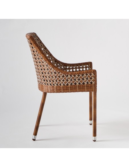 ANTIBES LATERITE resin garden dining armchair, side view