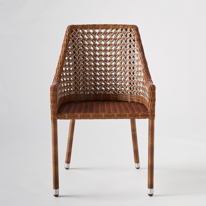 Vue de face fauteuil de table extérieur ANTIBES LATERITE