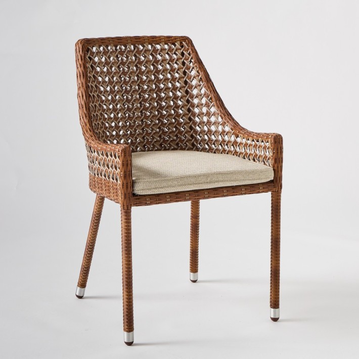 Option coussin fauteuil de table pour jardin en résine ANTIBES LATERITE