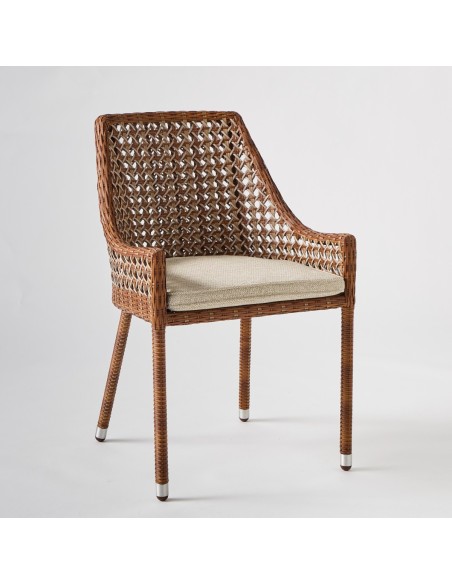 Option coussin fauteuil de table pour jardin en résine ANTIBES LATERITE