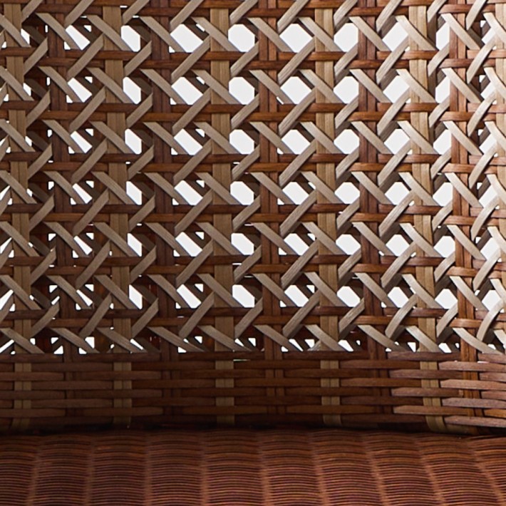 Zoom resin weave 3 colours table dining armchair ANTIBE LATERITE