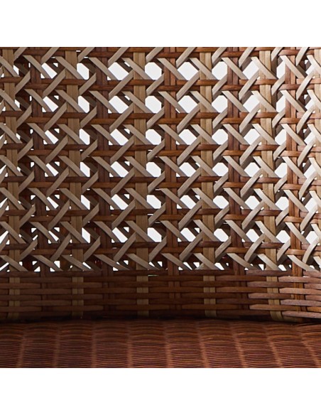 Zoom tressage résine 3 couleurs fauteuil de table ANTIBE LATERITE