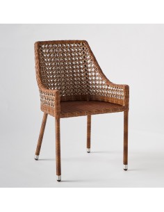 Dining armchair in woven resin 3 colours ANTIBES LATERITE