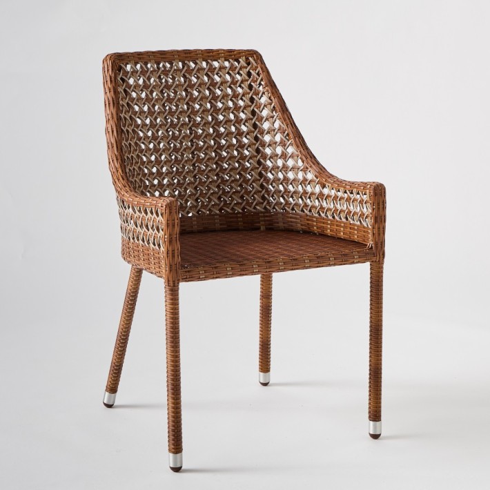 Dining armchair in woven resin 3 colours ANTIBES LATERITE
