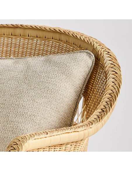Detail of BIARRITZ NATURAL RESIN garden armchair cushion