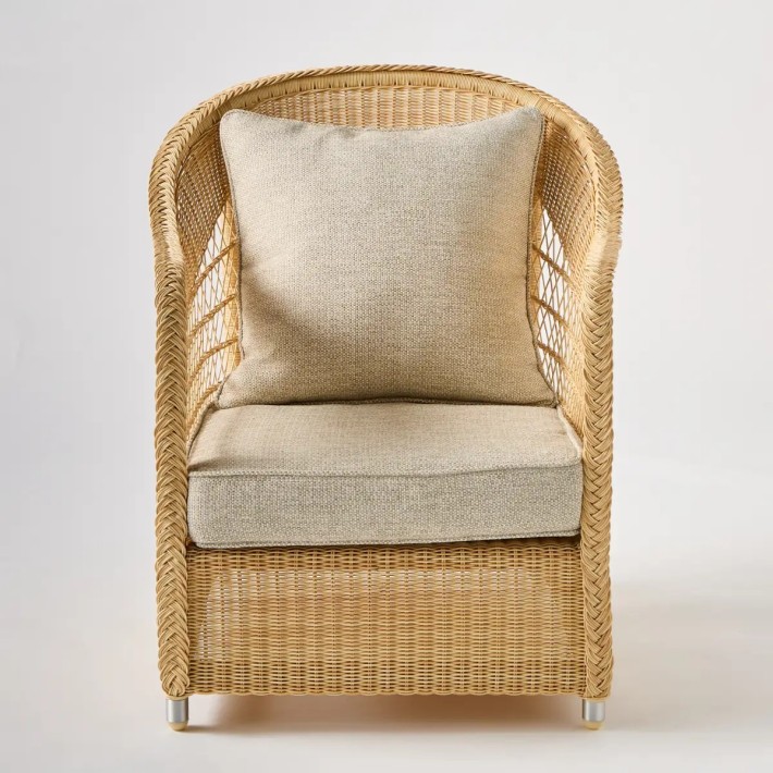 Front view BIARRITZ garden armchair RESINE NATURELLE