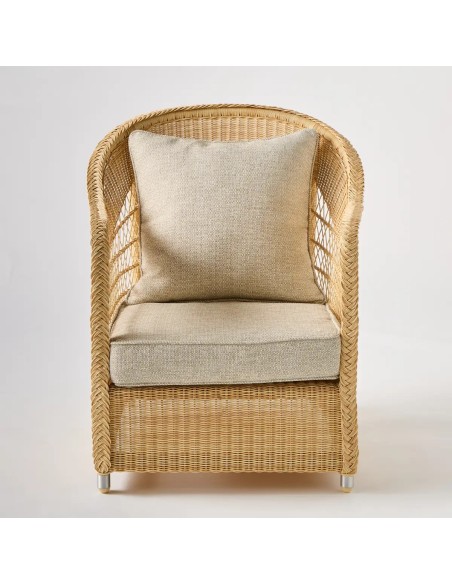 Vue de face fauteuil de jardin BIARRITZ RESINE NATURELLE