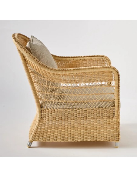 Braided outdoor armchair profile BIARRITZ natural resin