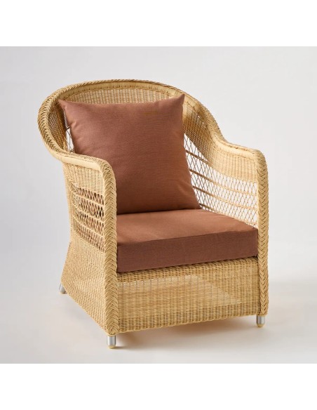 BIARRITZ garden armchair NATURAL RESIN terracotta fabric
