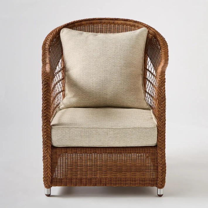 Front view BIARRITZ RESINE CHATAIGNE outdoor armchair