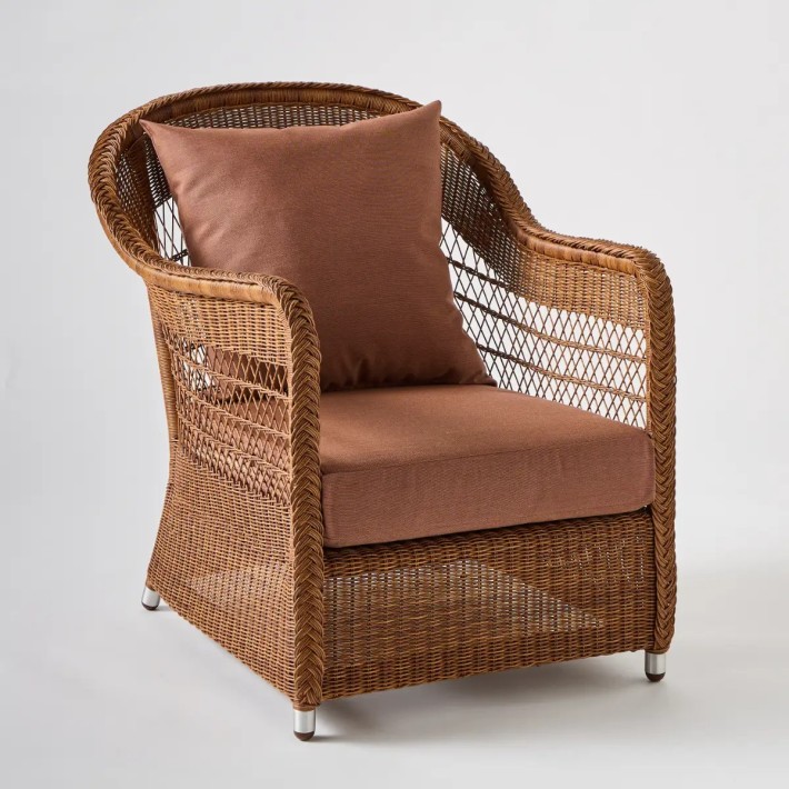 BIARRITZ garden armchair RESINE CHATAIGNE terracotta fabric