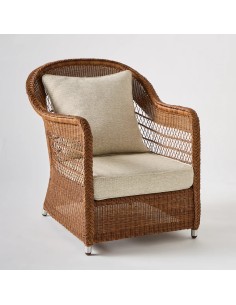 BIARRITZ RESINE CHATAIGNE garden armchair