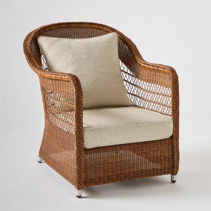 BIARRITZ RESINE CHATAIGNE garden armchair