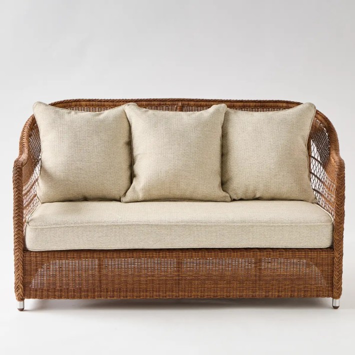 Outdoor sofa BIARRITZ RESIN CHATAIGNE