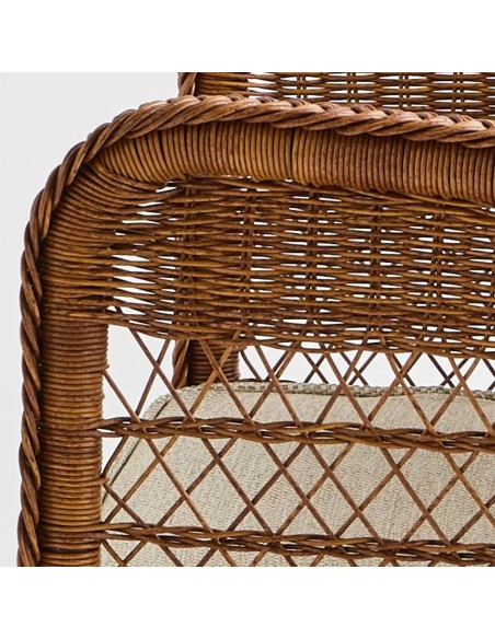 Zoom sur le tressage de la résine du canapé de jardin BIARRITZ CHATAIGNE