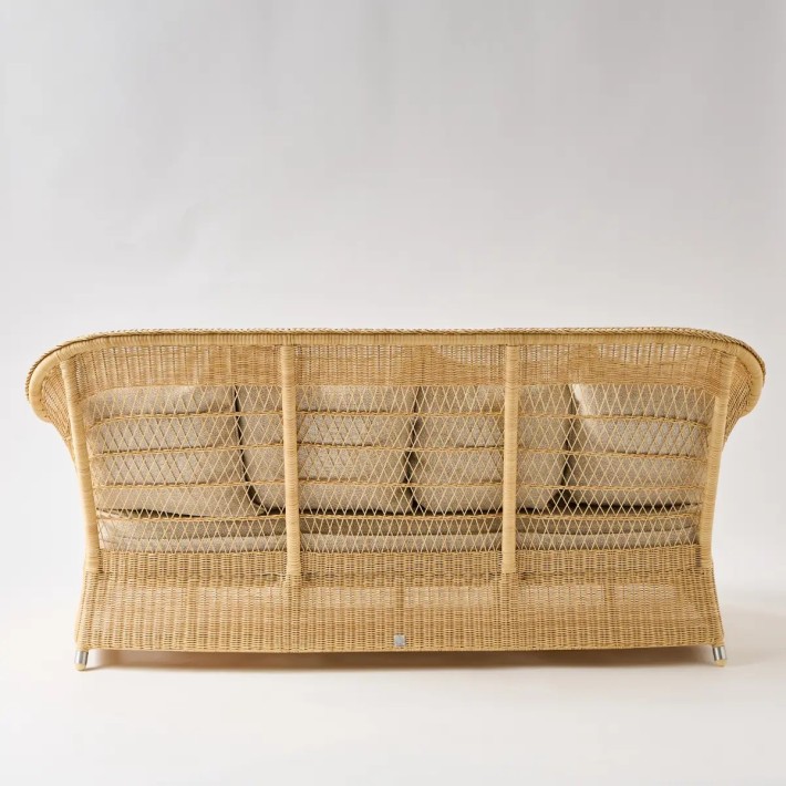 BIARRITZ 3-seaters sofa back braiding NATURAL RESIN