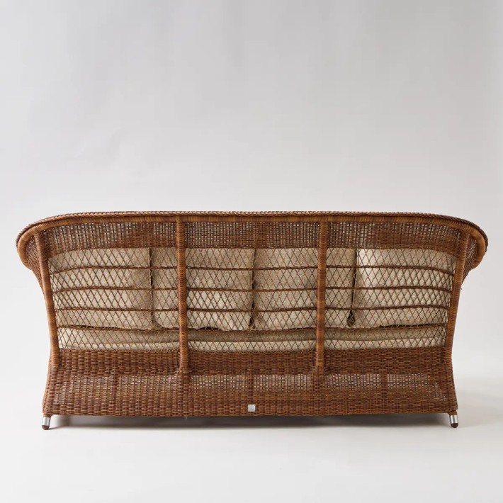 BIARRITZ 3-seaters sofa back braiding RESIN CHATAIGNE