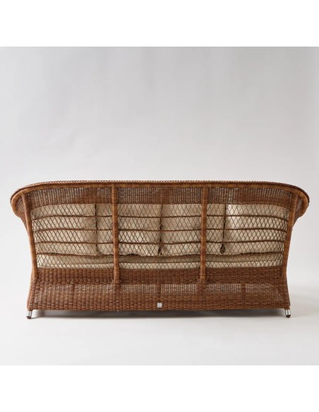 BIARRITZ 3-seaters sofa back braiding RESIN CHATAIGNE