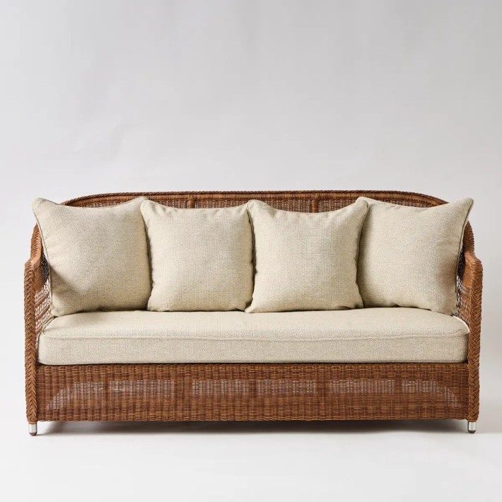 3-seater outdoor sofa BIARRITZ RESINE CHATAIGNE