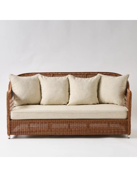 3-seater outdoor sofa BIARRITZ RESINE CHATAIGNE
