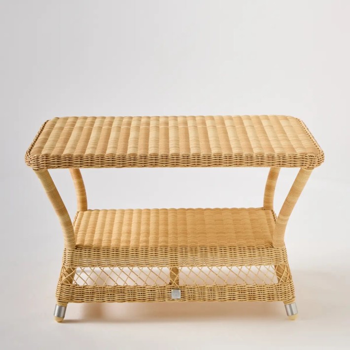 Front view BIARRITZ rectangular coffee table NATURAL RESIN