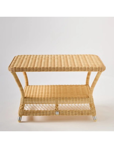 Front view BIARRITZ rectangular coffee table NATURAL RESIN