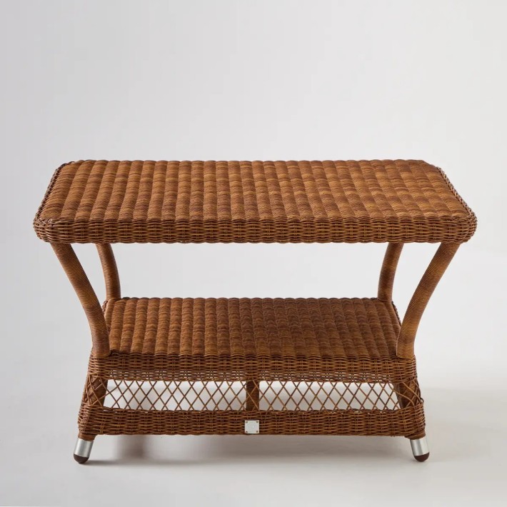 Front view BIARRITZ rectangular coffee table RESINE CHATAIGNE