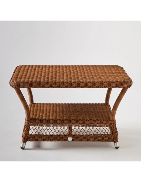 Front view BIARRITZ rectangular coffee table RESINE CHATAIGNE