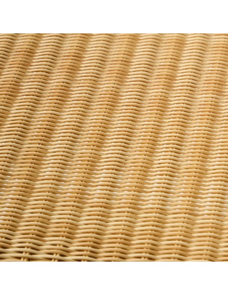 Détail du tressage en résine coloris naturel des tables basses en résine BIARRITZ