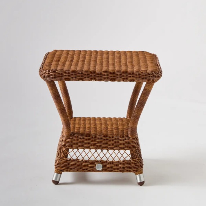 Front view Biarritz square coffee table natural resin