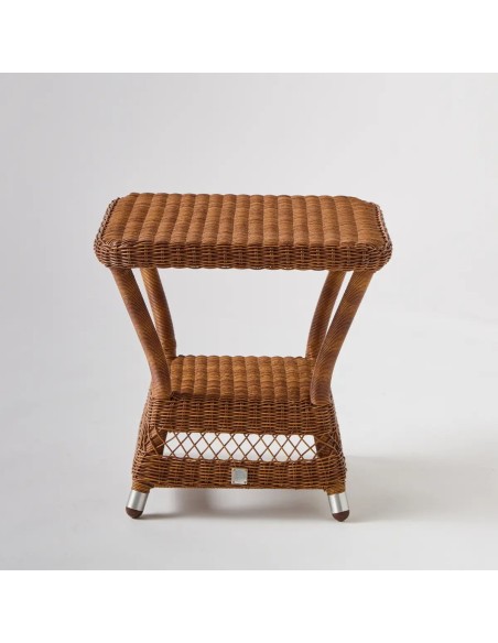 Front view Biarritz square coffee table natural resin