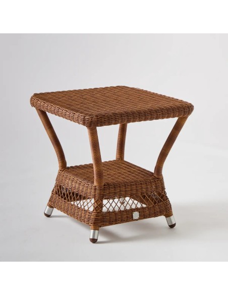 Table basse carrée BIARRITZ résine châtaigne