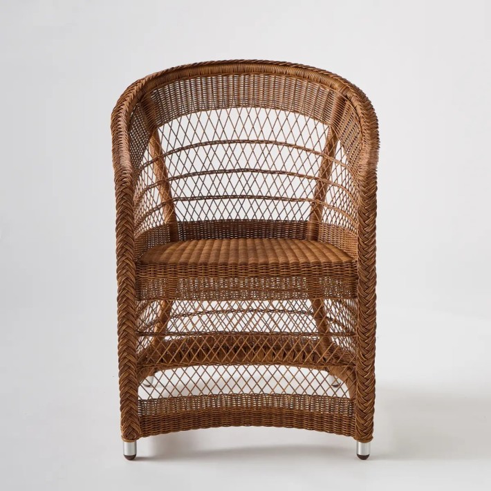 Front view BIARRITZ RESINE CHATAIGNE armchair