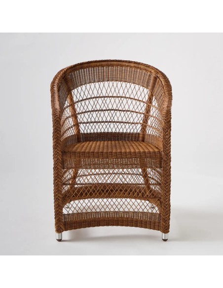 Front view BIARRITZ RESINE CHATAIGNE armchair
