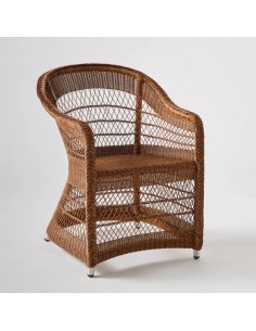 Fauteuil de table en résine couleur châtaigne BIARRITZ
