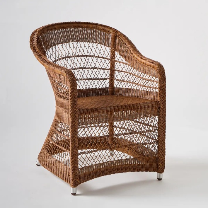 Table armchair in châtaigne coloured resin BIARRITZ