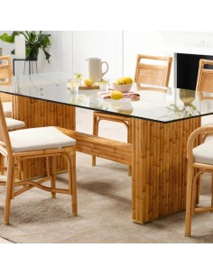 Pied de table rectangulaire en rotin Riviera 2